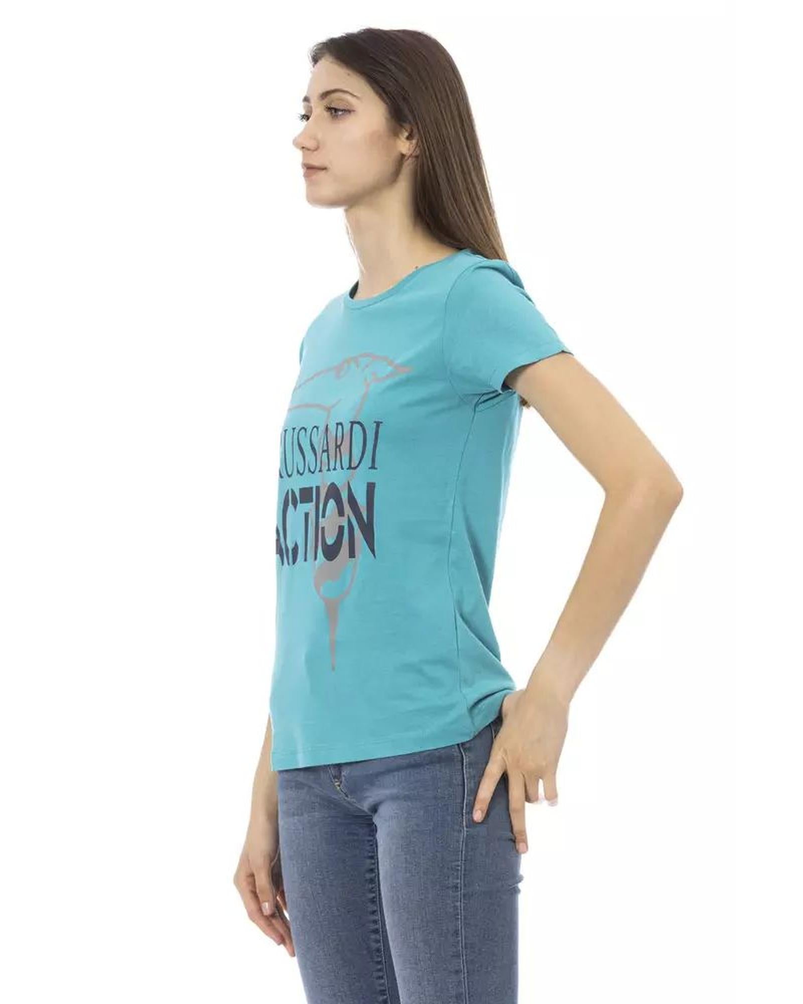 Trussardi Action Women's Light Blue Cotton Tops & T-Shirt - S