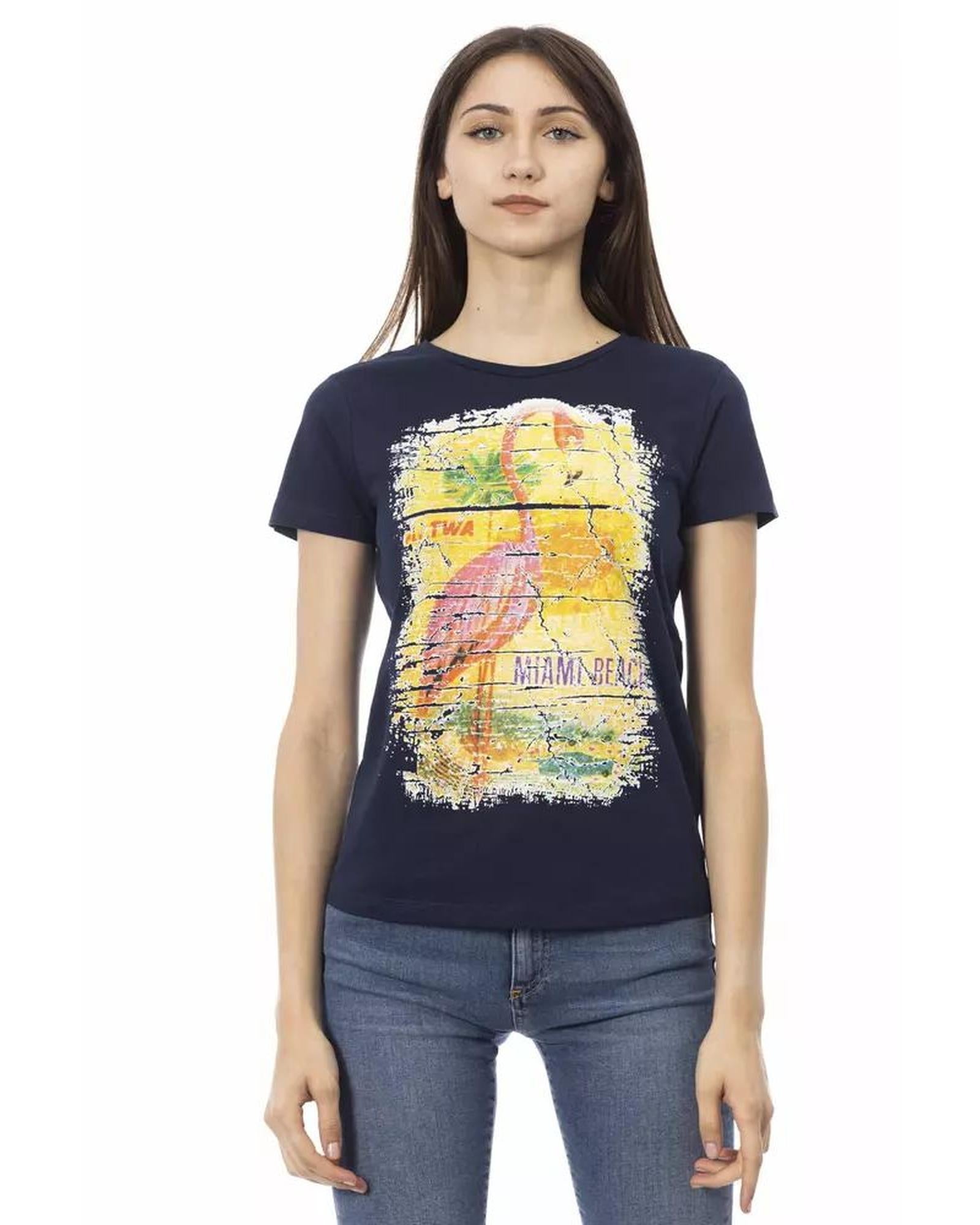 Trussardi Action Women's Blue Cotton Tops & T-Shirt - M