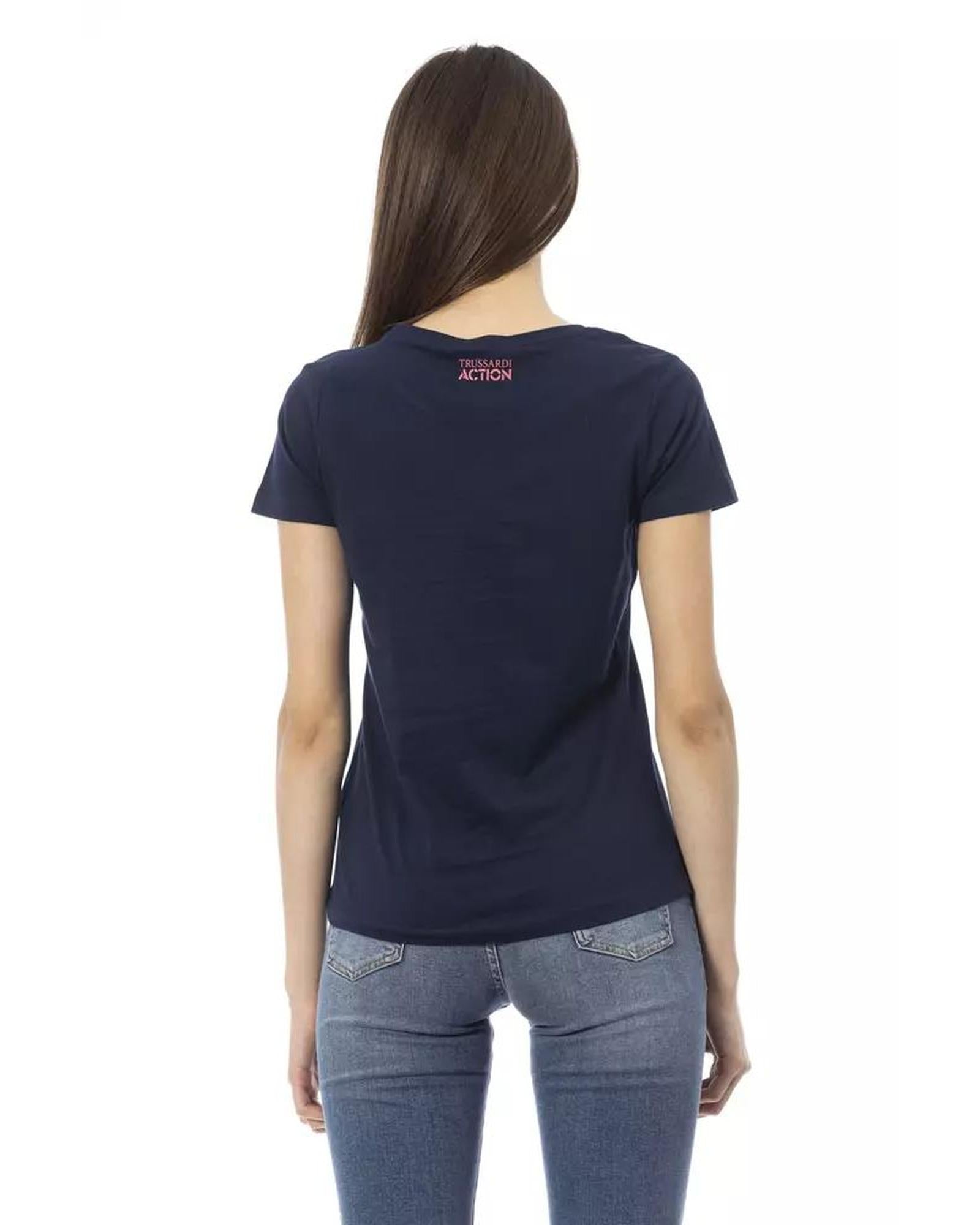 Trussardi Action Women's Blue Cotton Tops & T-Shirt - M