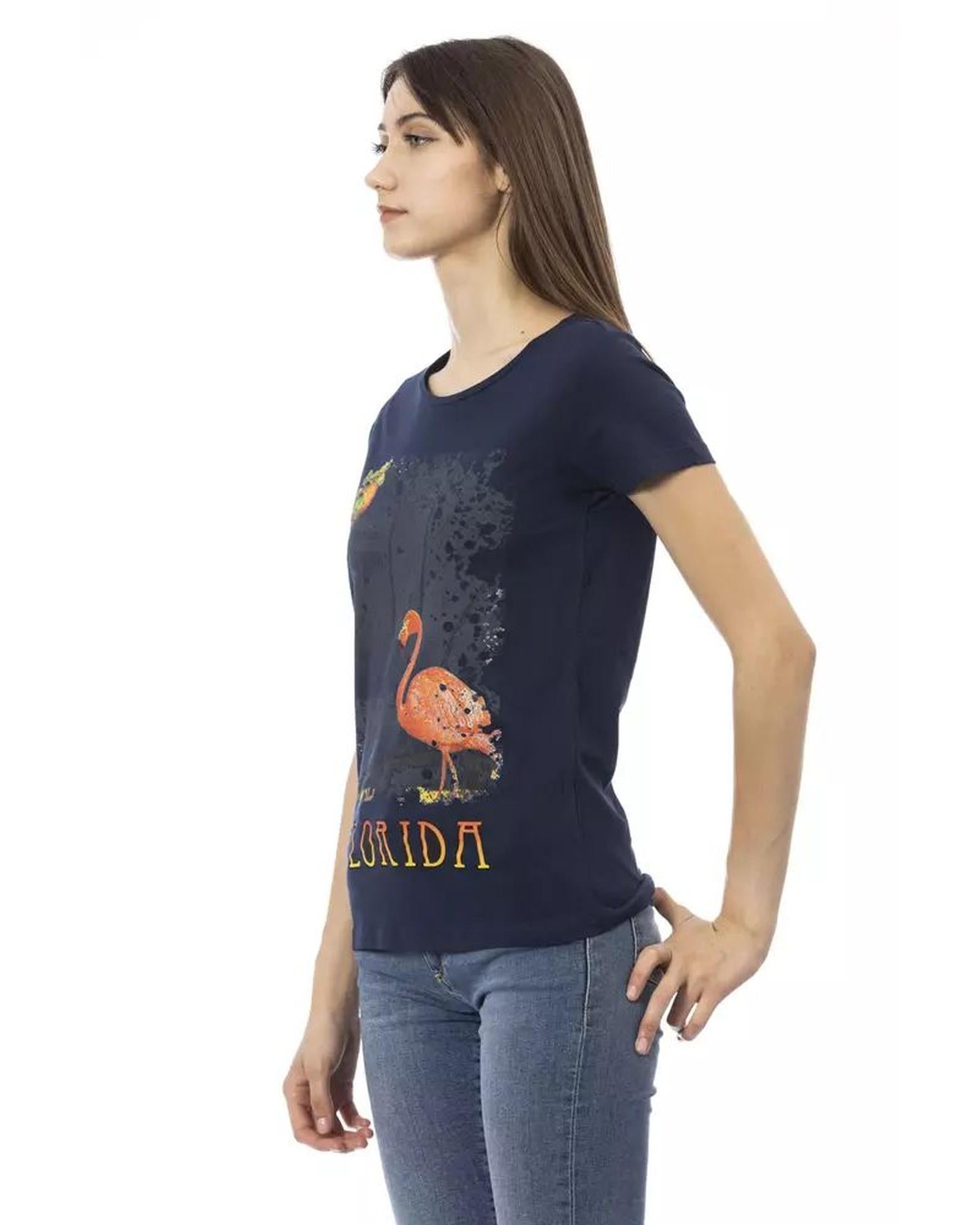 Trussardi Action Women's Blue Cotton Tops & T-Shirt - M