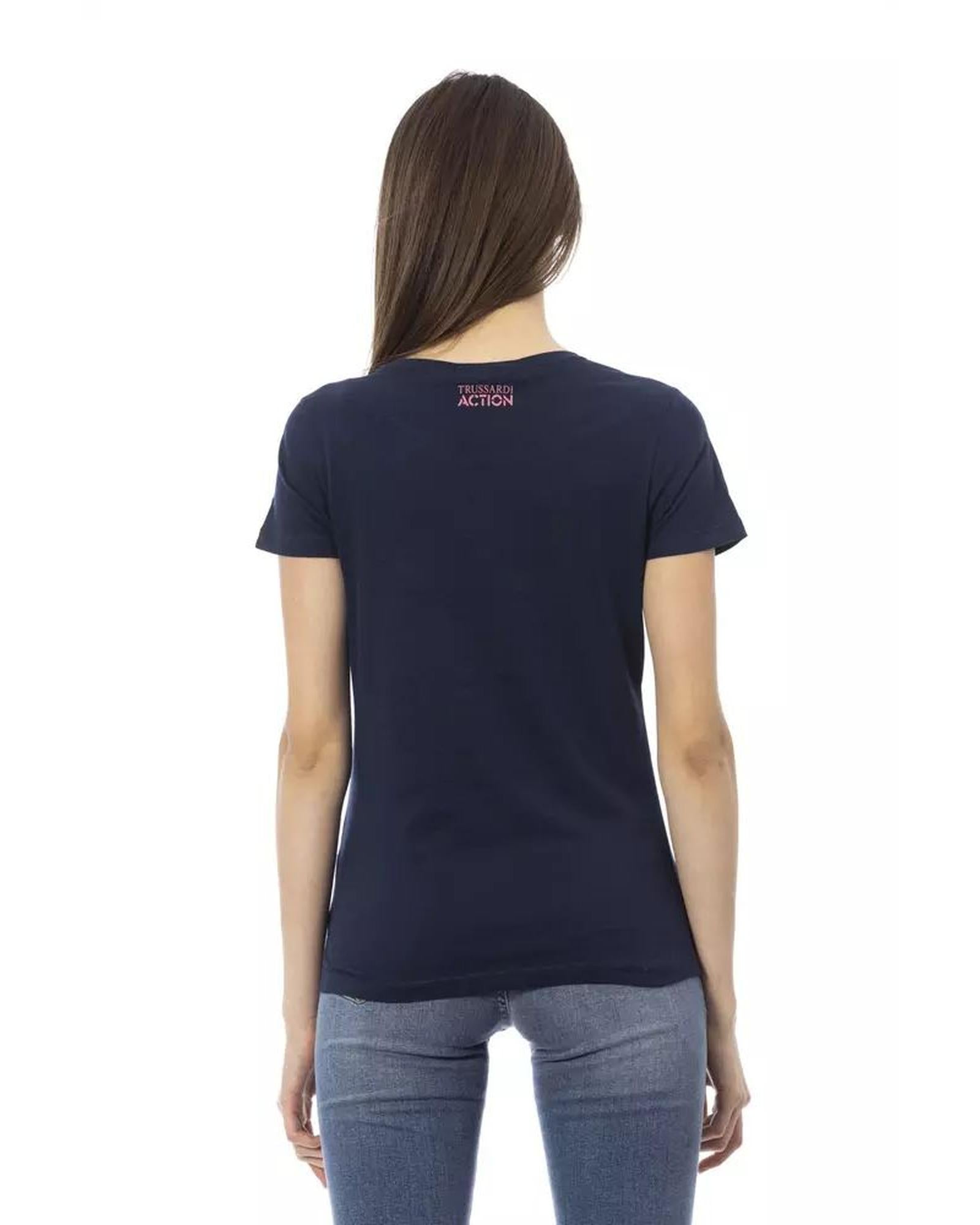 Trussardi Action Women's Blue Cotton Tops & T-Shirt - XL