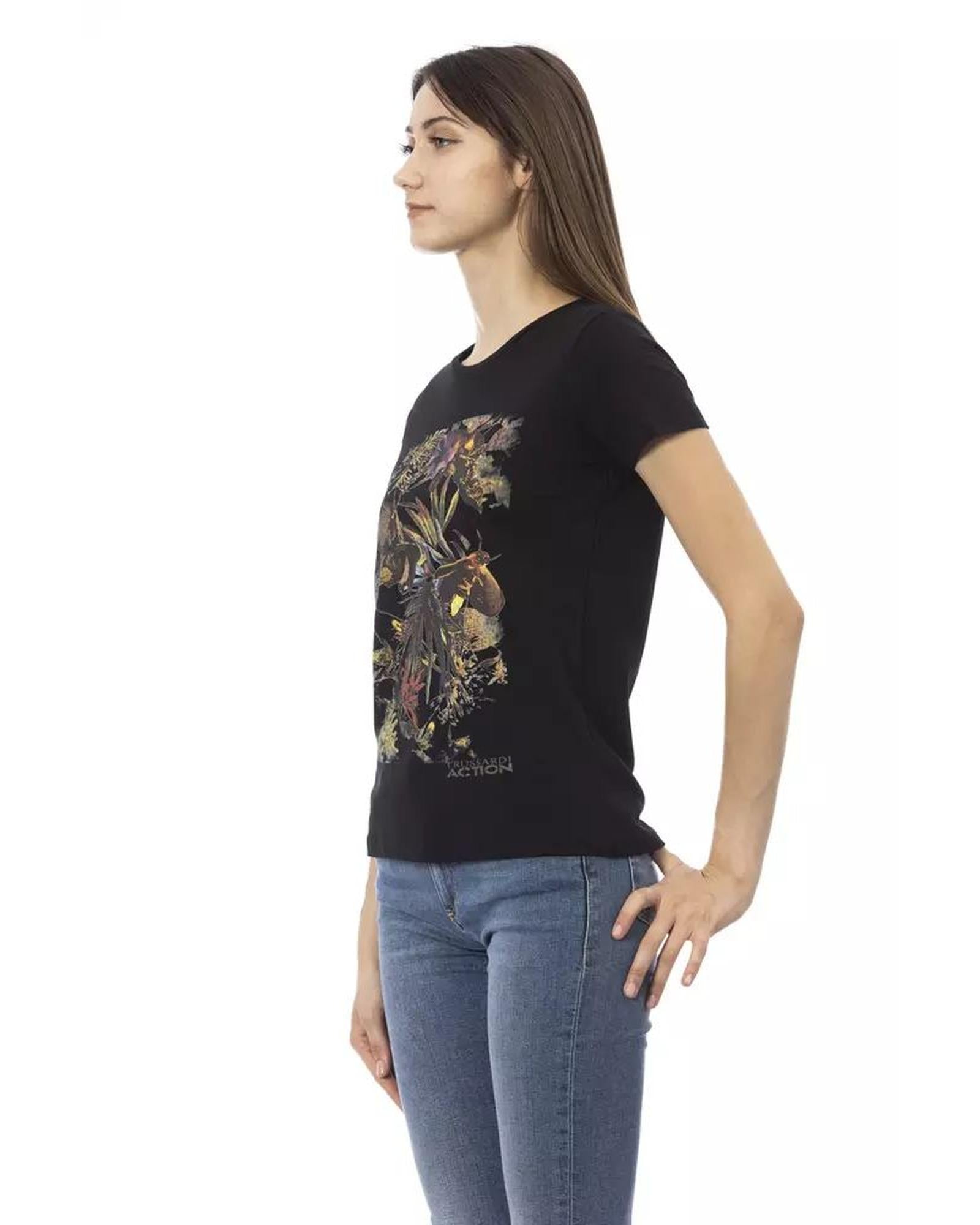 Trussardi Action Women's Black Cotton Tops & T-Shirt - M