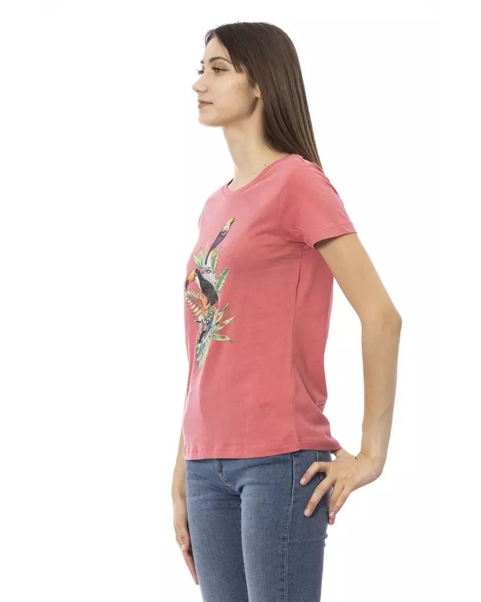 Trussardi Action Women's Pink Cotton Tops & T-Shirt - L