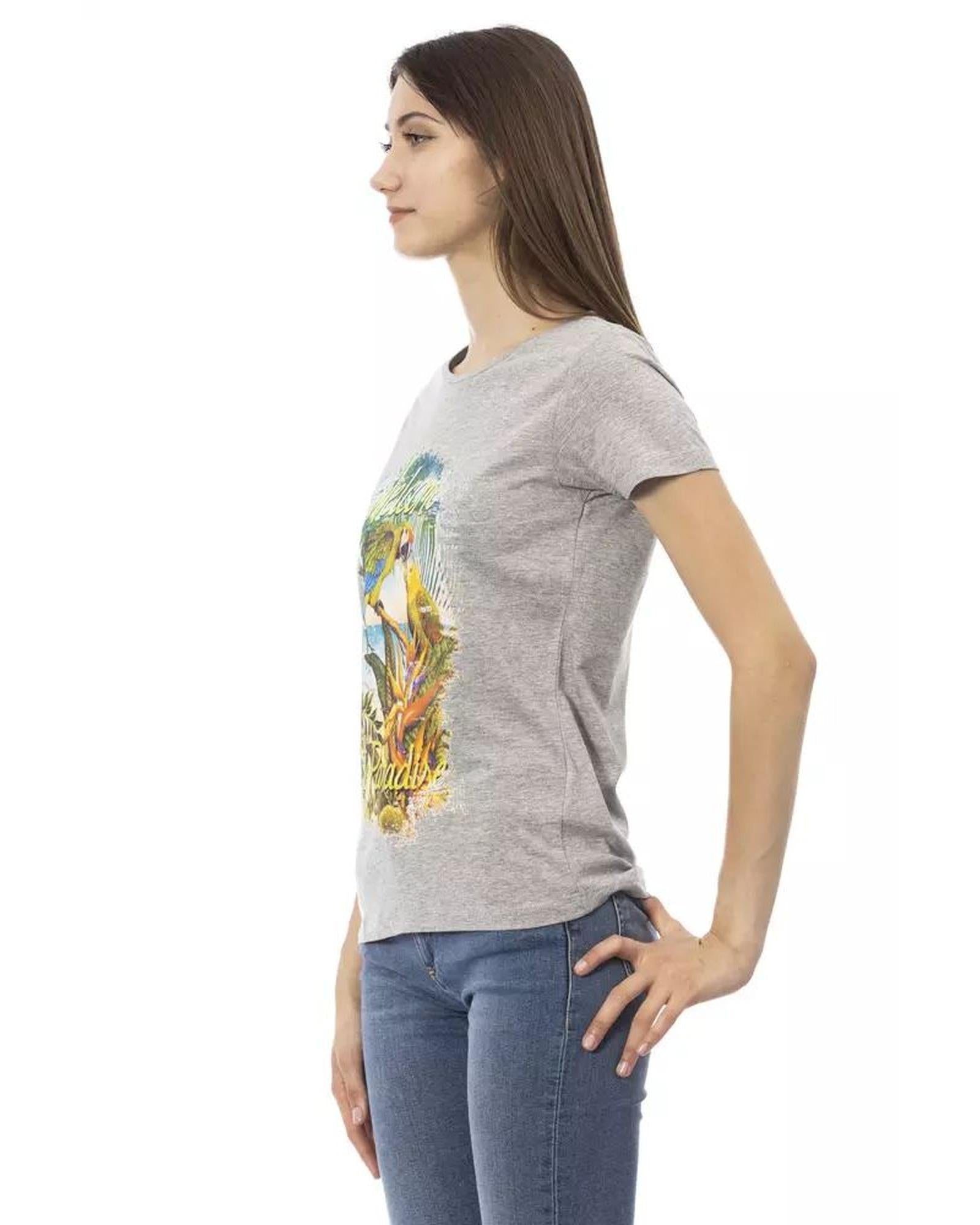 Trussardi Action Women's Gray Cotton Tops & T-Shirt - L