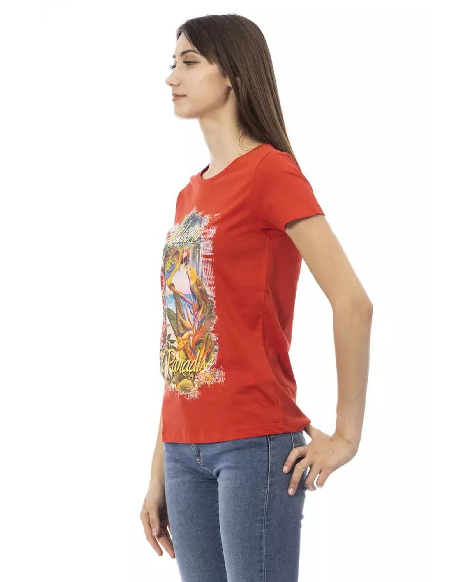 Trussardi Action Women's Red Cotton Tops & T-Shirt - L