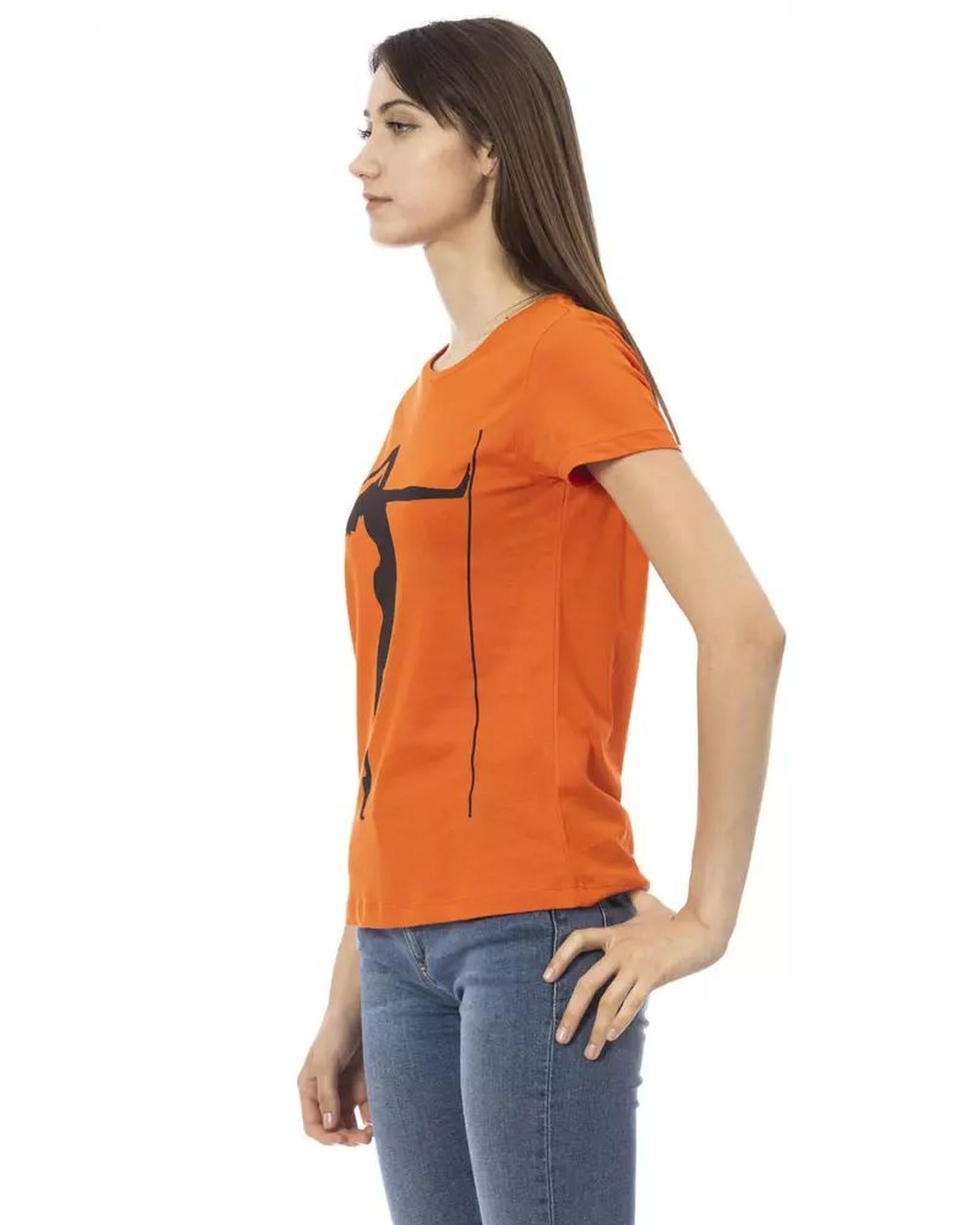 Trussardi Action Women's Orange Cotton Tops & T-Shirt - L