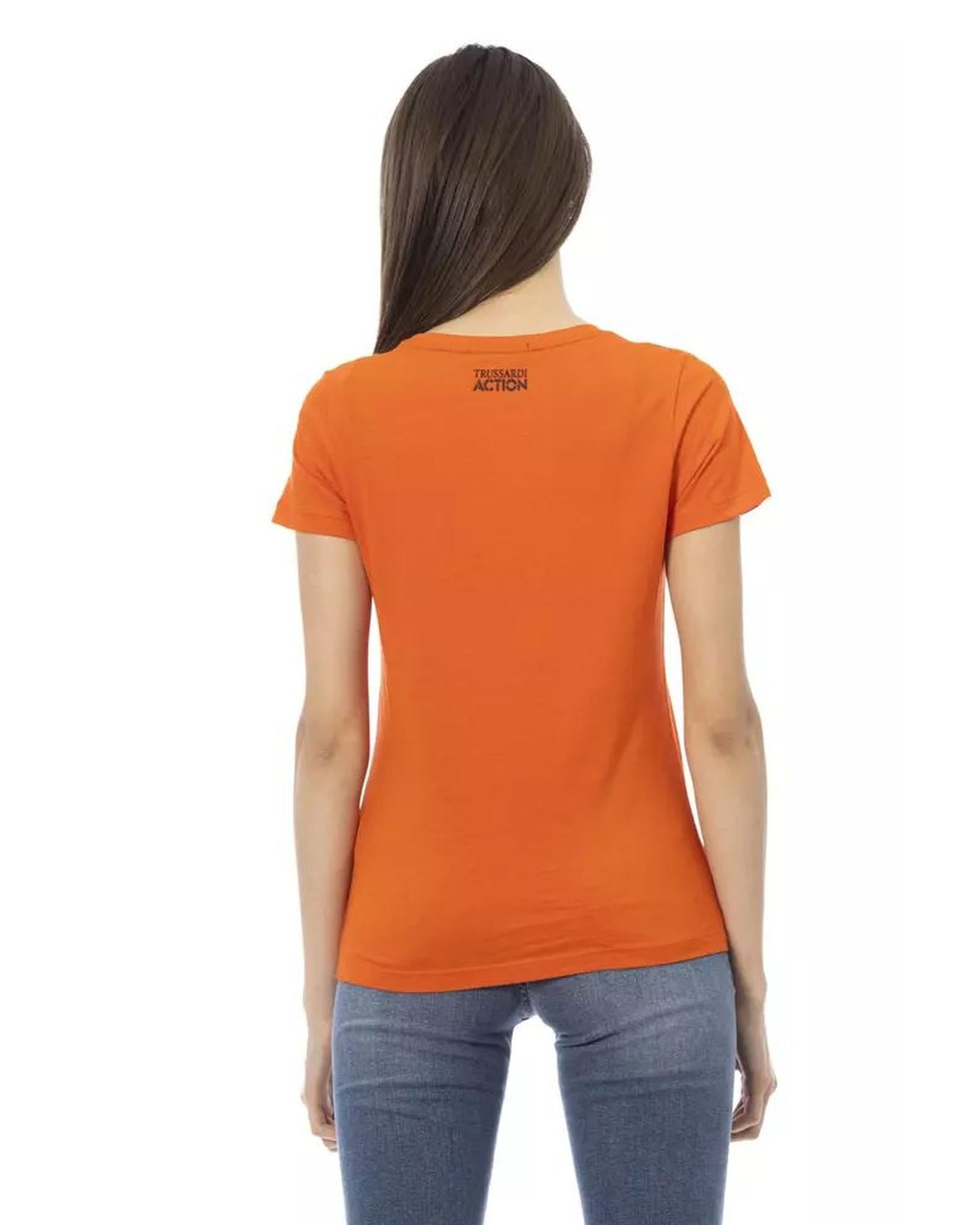 Trussardi Action Women's Orange Cotton Tops & T-Shirt - L