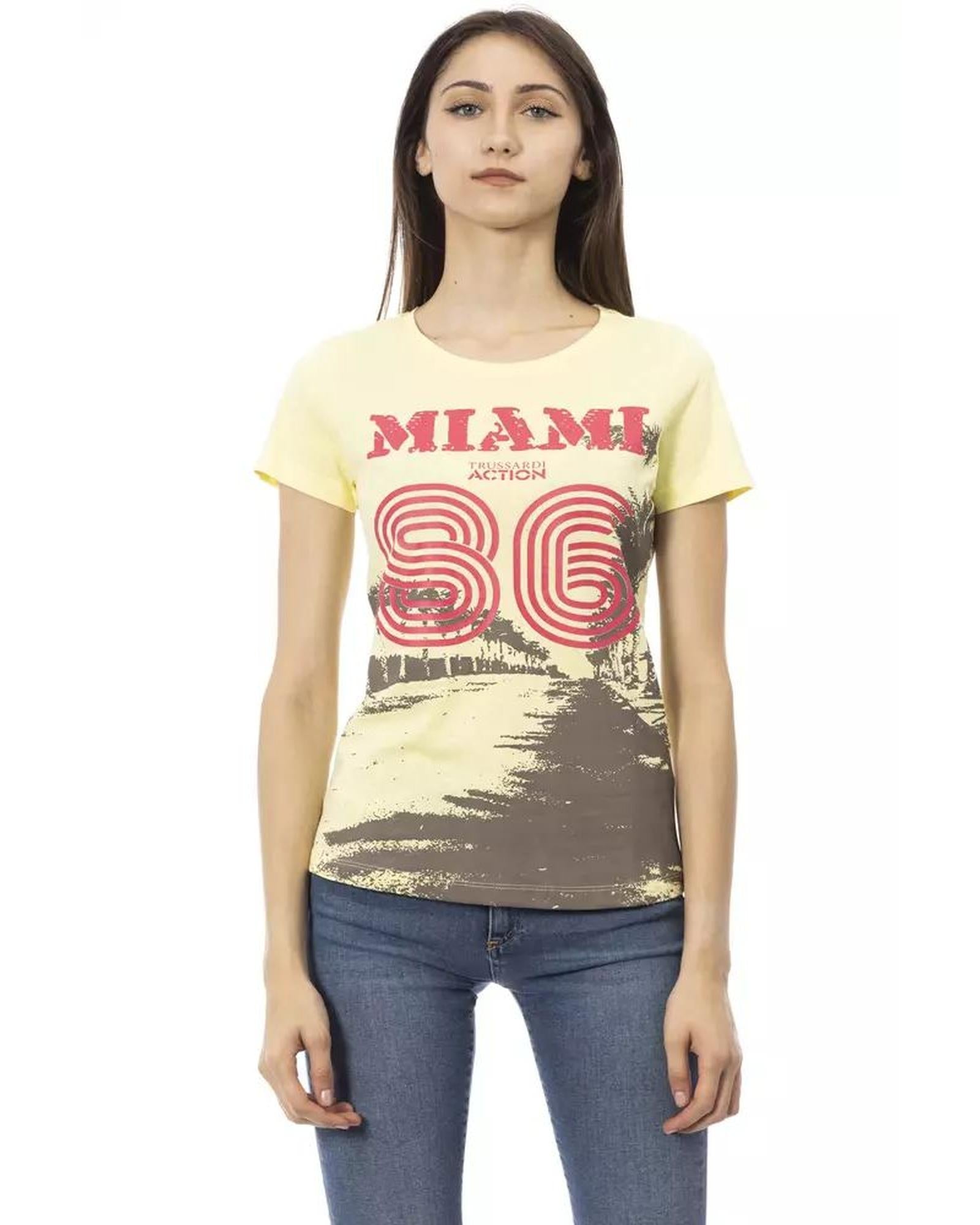 Trussardi Action Women's Yellow Cotton Tops & T-Shirt - S