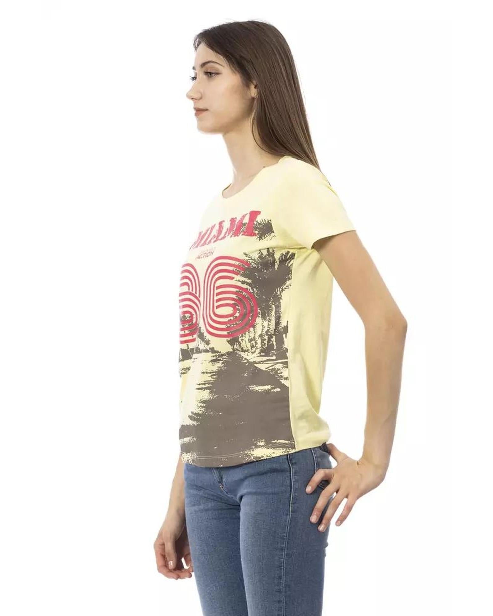 Trussardi Action Women's Yellow Cotton Tops & T-Shirt - XS