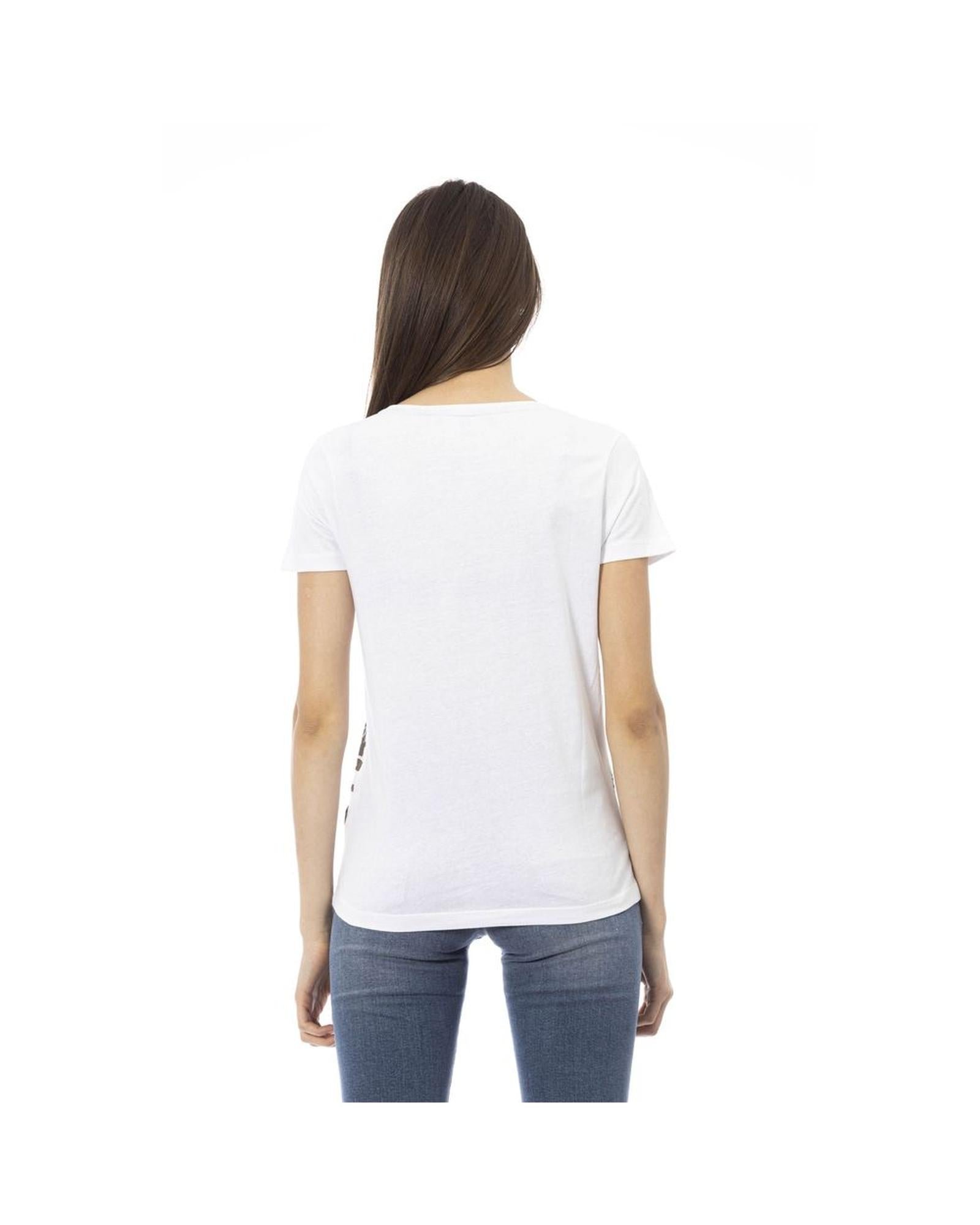 Trussardi Action Women's Chic White Short Sleeve Round Neck Tee - S