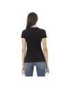 Trussardi Action Women's Chic Black Cotton Tee with Unique Front Print - L