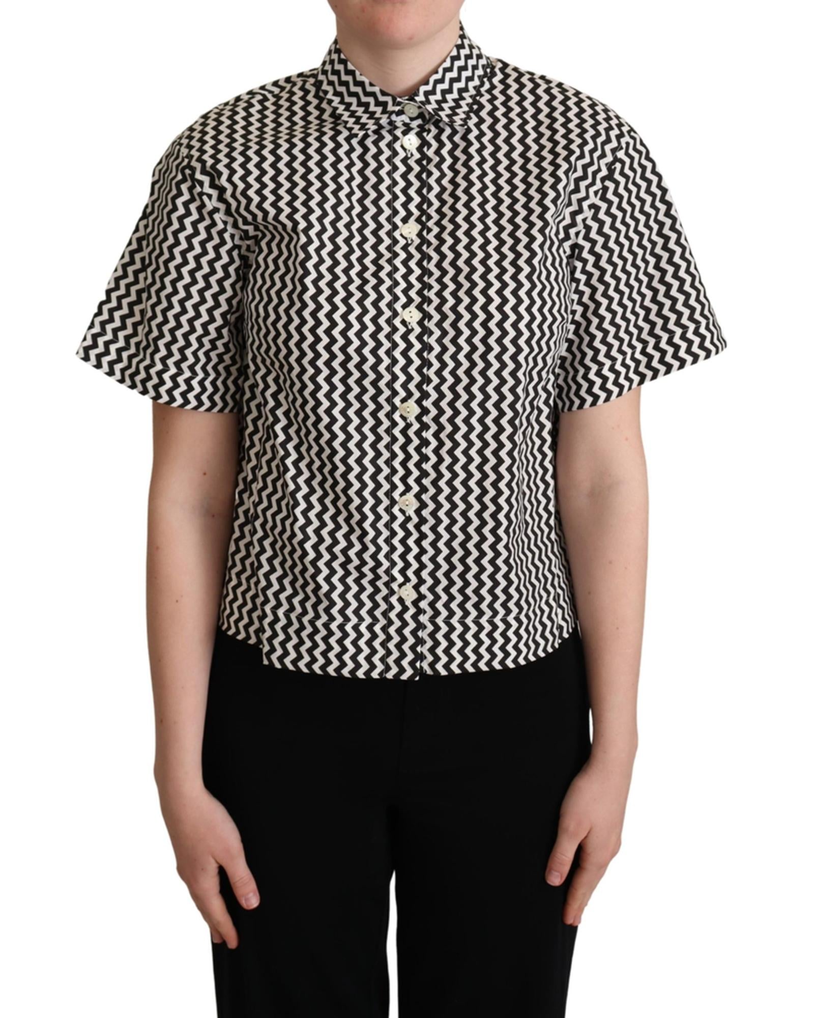 Signature Zigzag Design Cotton Polo by Dolce & Gabbana 40 IT Women