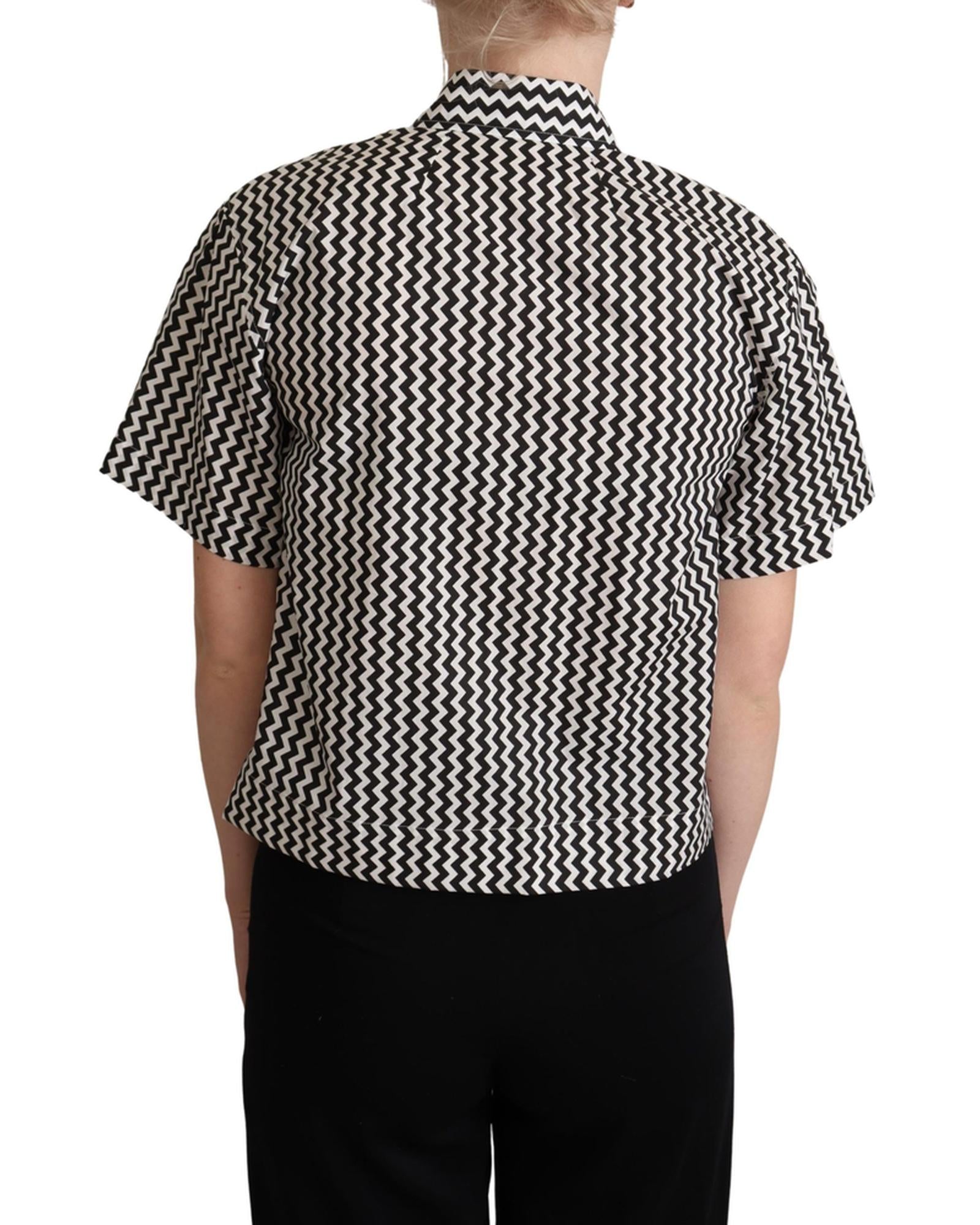 Signature Zigzag Design Cotton Polo by Dolce & Gabbana 42 IT Women