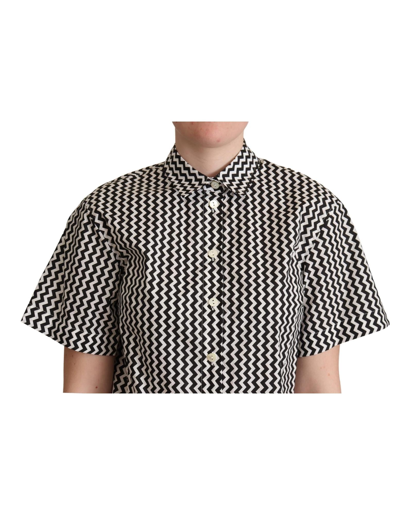 Signature Zigzag Design Cotton Polo by Dolce & Gabbana 42 IT Women