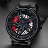 Men 360 Degree Hollow Dial Mesh Strap Quartz Watch - Spinning Design - Silver