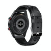 Leather Strap Amoled Smart Watch With Heart Rate And Blood Pressure Monitoring - Black