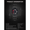 Men 360 Degree Hollow Dial Mesh Strap Quartz Watch - Spinning Design - Black
