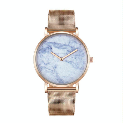 Stylish Men Quartz Watch with Gold Alloy Case and Stainless Steel Band - Round Dial - Wa0733C