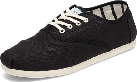 TOMS Heritage Mens Canvas Casual Shoes Sneakers Lace Up Low Cut - Black - US 8