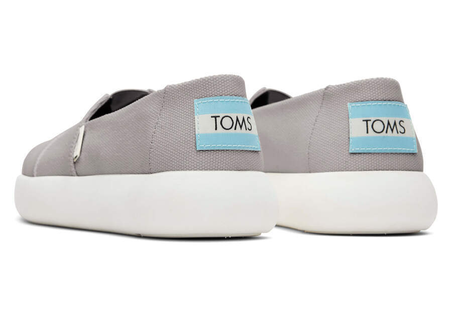 TOMS Womens Canvas Slip On Shoes Sneakers Flats Alpargata Espadrilles - Grey - US 7