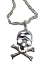 SKULL NECKLACE Pendant Silver Chain Punk Vintage Fashion Gothic Jewelry Retro