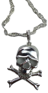 SKULL NECKLACE Pendant Silver Chain Punk Vintage Fashion Gothic Jewelry Retro