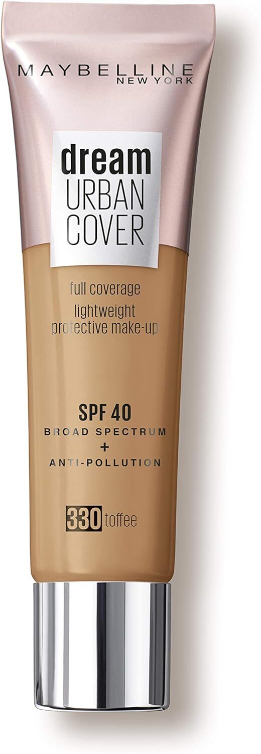 Maybelline Dream Urban Full Cover Liquid Foundation Toffee (330) 4.5g 30ml SPF 40