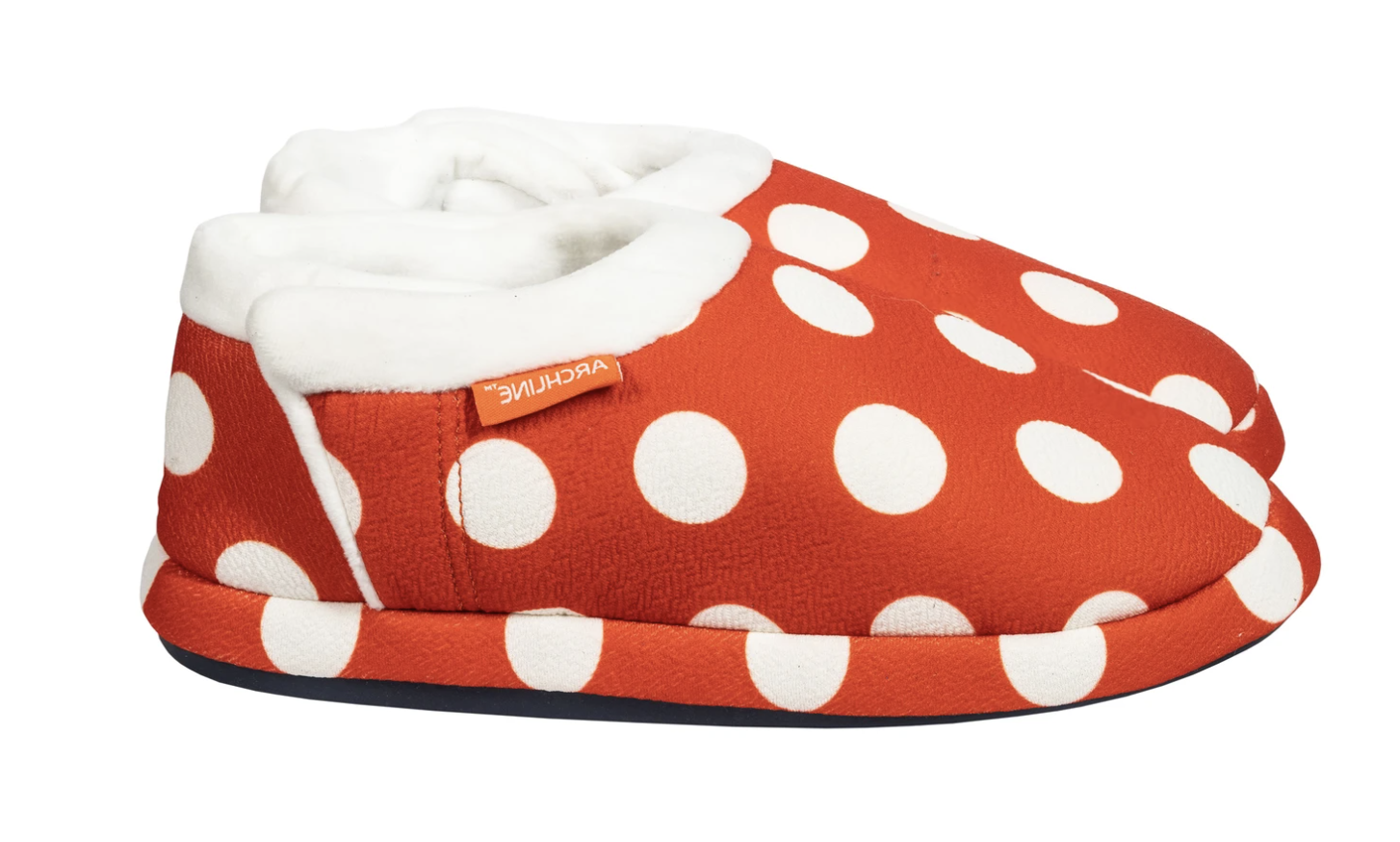 ARCHLINE Orthotic Slippers CLOSED Back Scuffs Moccasins Pain Relief - Red Polka Dots - EUR 37 (Womens 6 US)