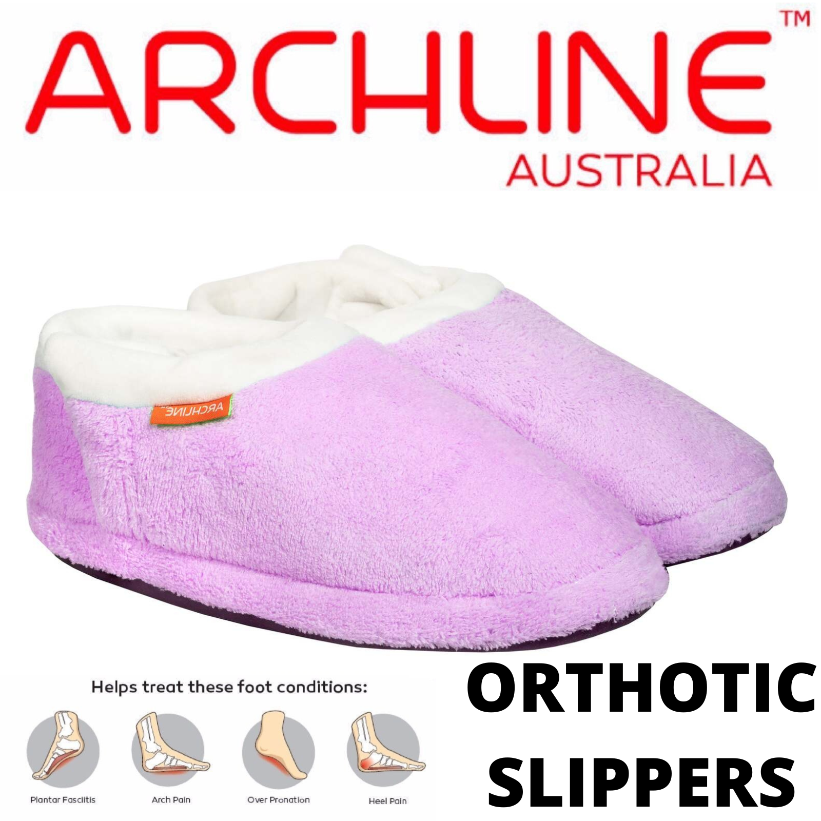 ARCHLINE Orthotic Slippers CLOSED Arch Scuffs Pain Relief Moccasins - Lilac - EU 36