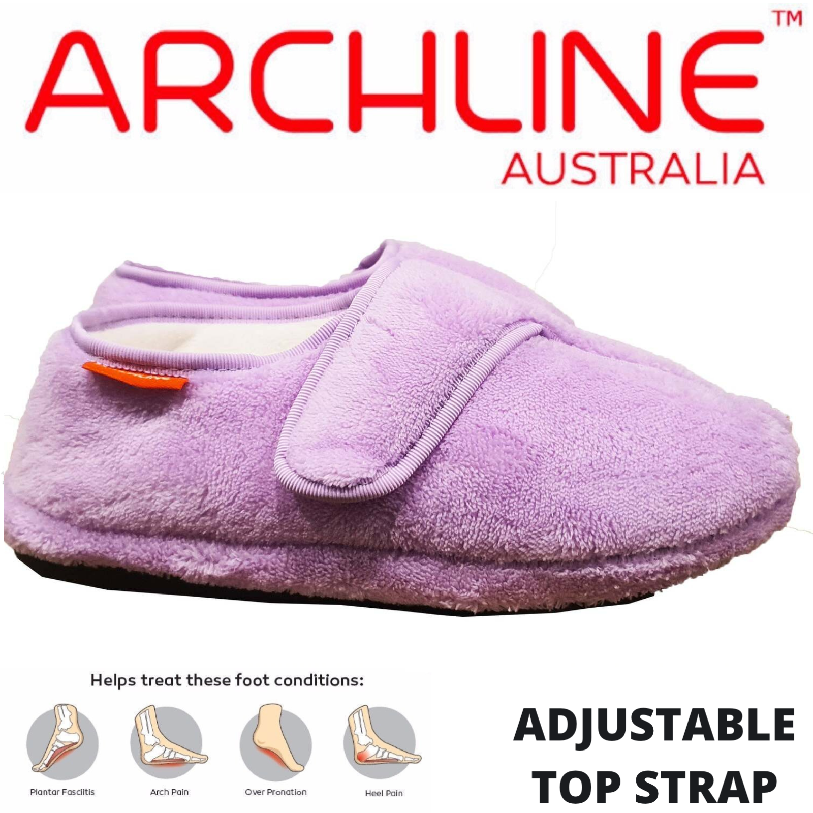 ARCHLINE Orthotic Plus Slippers Closed Scuffs Pain Relief Moccasins - Lilac - EU 36