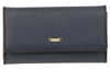 Morrissey Italian Structured Leather Flap Over Ladies Wallet - Navy