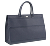 Morrissey Italian Structured Leather Tote Unisex Computer Bag Handbag - Navy