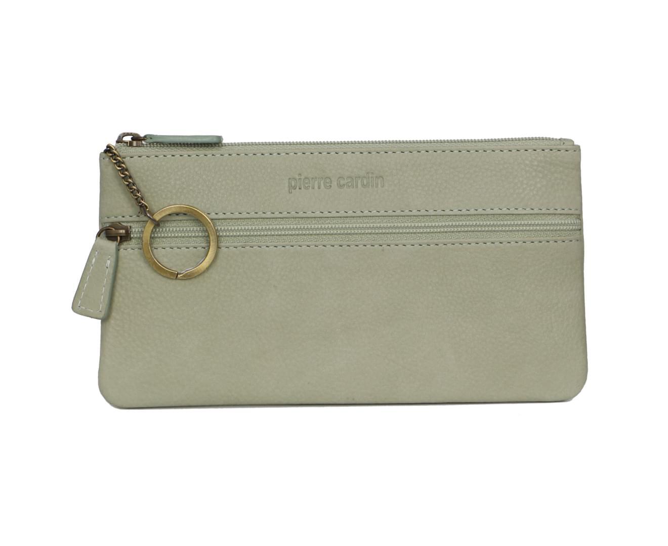 Pierre Cardin Ladies Women Genuine Soft Leather Italian Wallet Case - Green