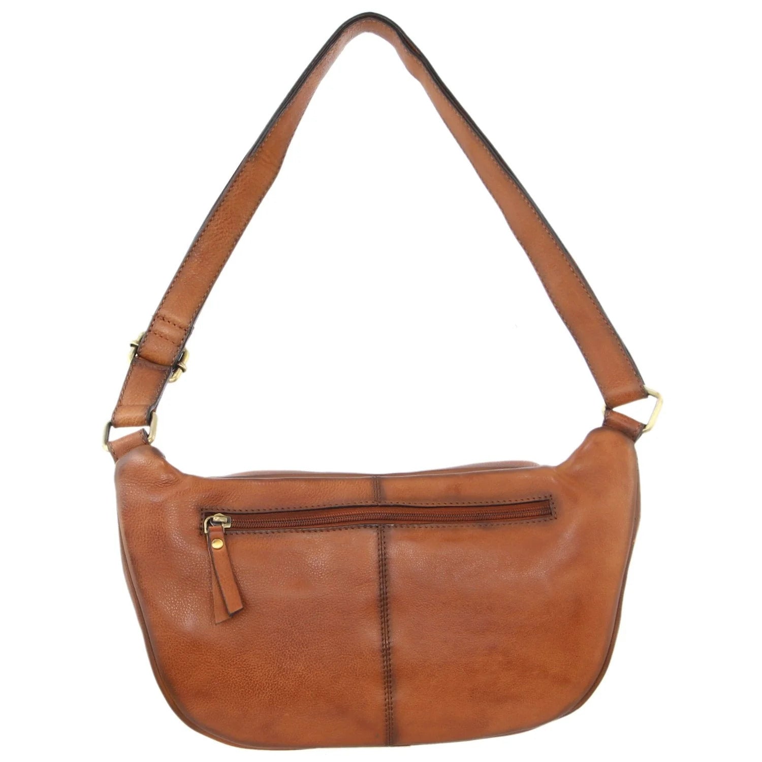 Pierre Cardin Women Sling Bum Bag Leather Crossbody Shoulder Travel Chest - Cognac