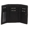 Pierre Cardin Leather Ladies Woven Design Tri-fold RFID Wallet in Black