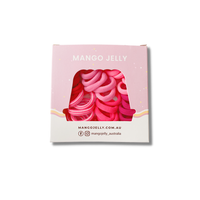 MANGO JELLY Metal Free Hair Ties (3cm) - Just Pink 36P -Twin Pack