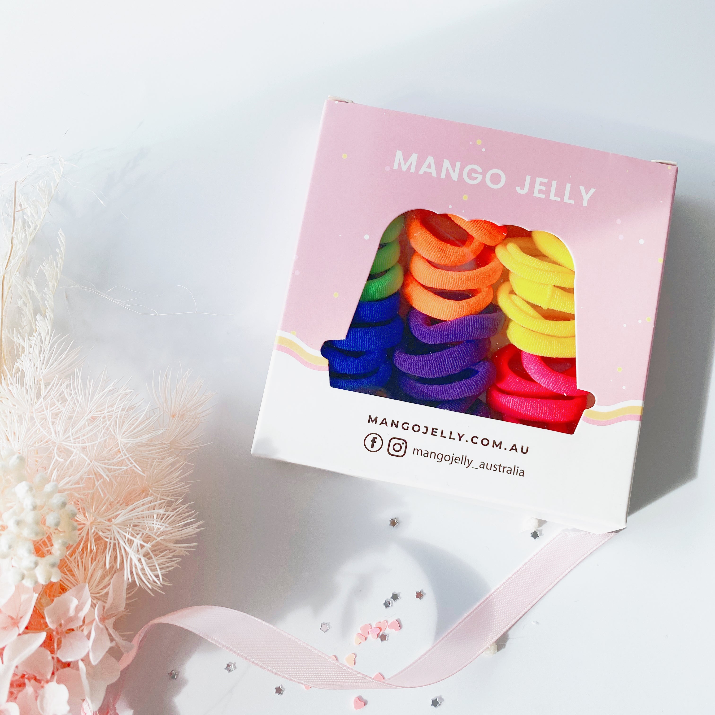 MANGO JELLY Metal Free Hair Ties (3cm) - Retro 36P - One Pack