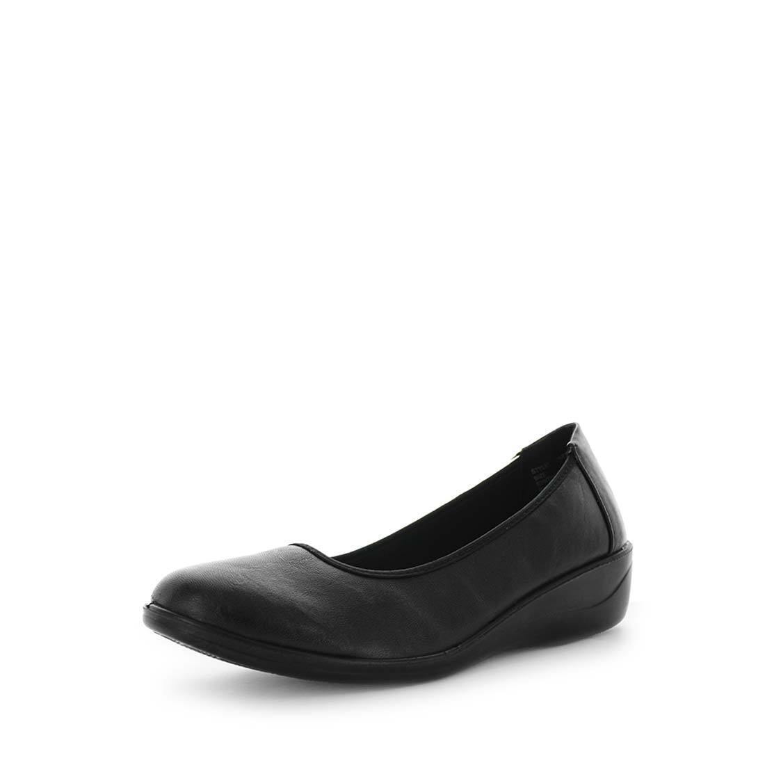 AEROCUSHION Women's MARTI Flats Black Smooth Shoe 7US