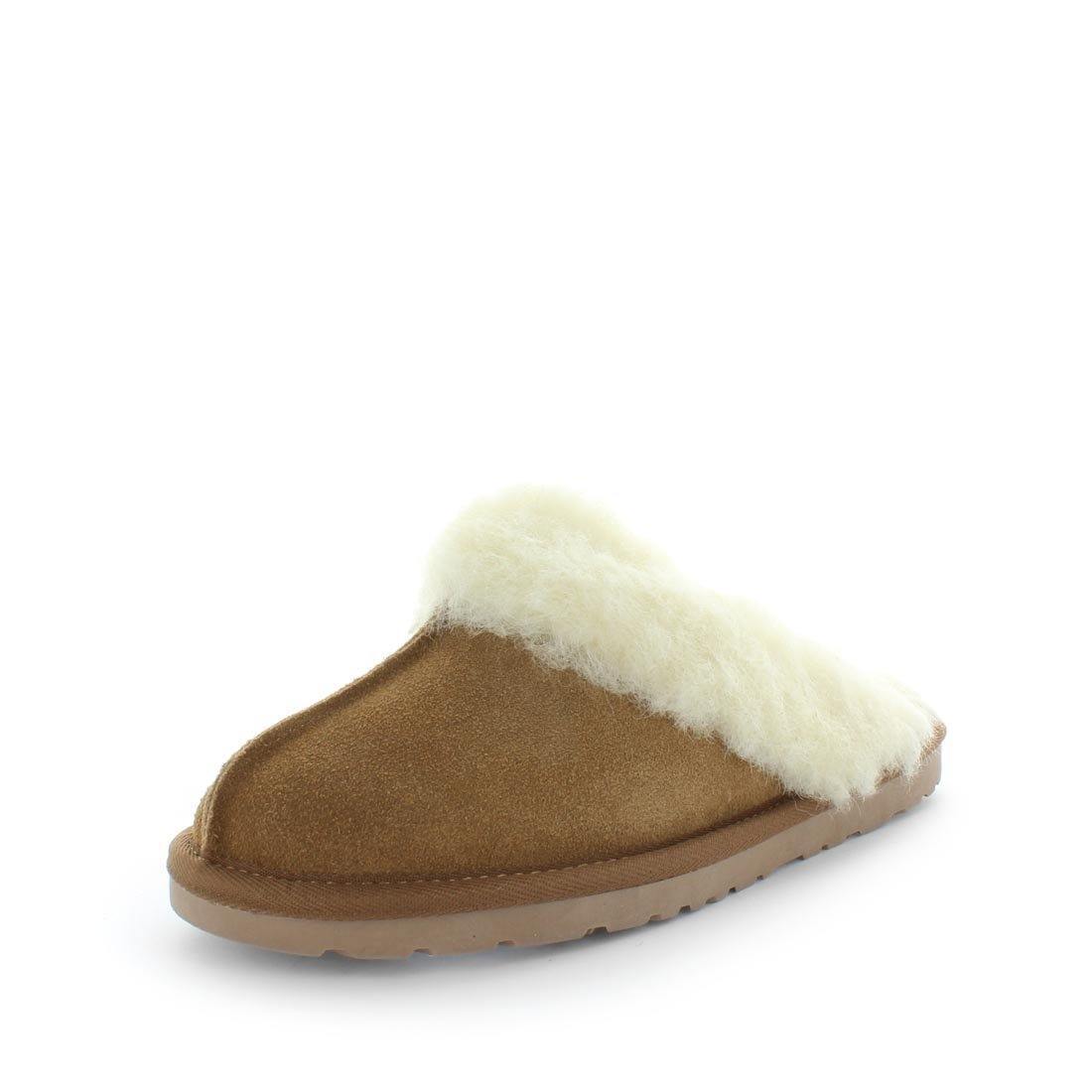 JUST BEE Women's CITA Slippers Chestnut 7US