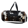 COWHIDE PATCH OVERNIGHT BAG