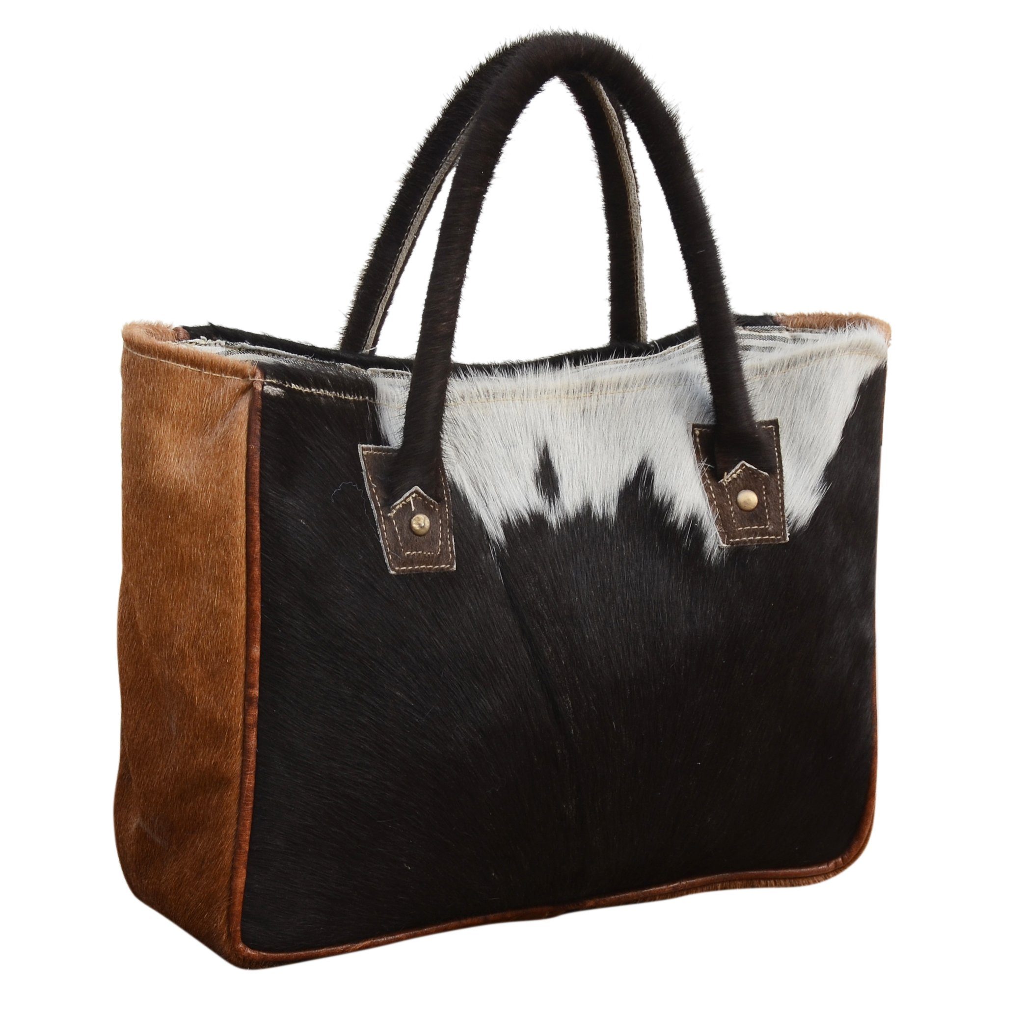 DOUBLE COWHIDE HANDLE IT BAG