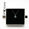 Gift Box - Aroma Necklace White Gold - Planet Celestial Aqua (Light Blue) + Purify Oil Blend