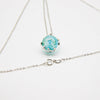 Gift Box - Aroma Necklace White Gold - Planet Celestial Aqua (Light Blue) + Purify Oil Blend