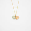 Gift Box - Aroma Necklace 925 Silver, Gold coated - Green Shell Paradise Peach (Pink) + Purify Oil Blend