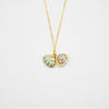 Gift Box - Aroma Necklace 925 Silver, Gold coated - Green Shell Dreamy Lavender (Light Purple) + Purify Oil Blend
