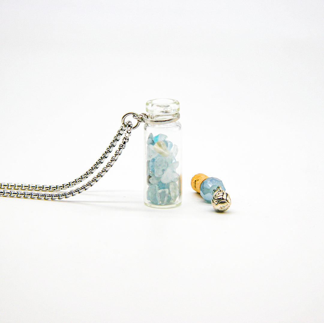 Gift Box - Crystal Bottle (Aquamarine) + Purify Oil Blend