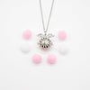 Gift Box - Angel Ball White Gold Aroma Necklace + Purify Oil Blend