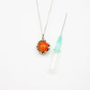 Gift Box - Aroma Necklace White Gold - Planet Solstice Sunburst (Fire Red) + Purify Oil Blend