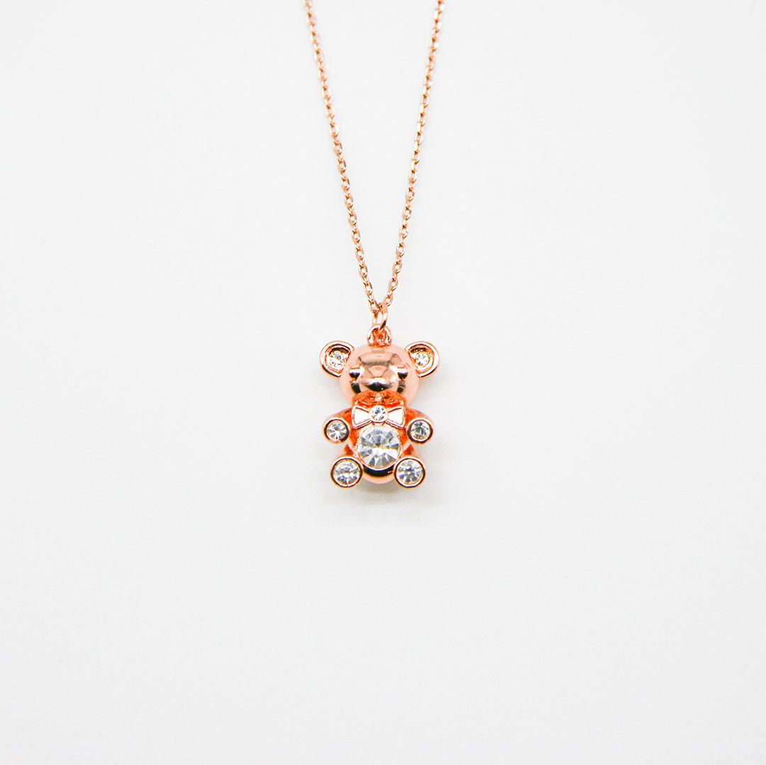 Gift Box - Bear Rose Gold Aroma Necklace + Purify Oil Blend