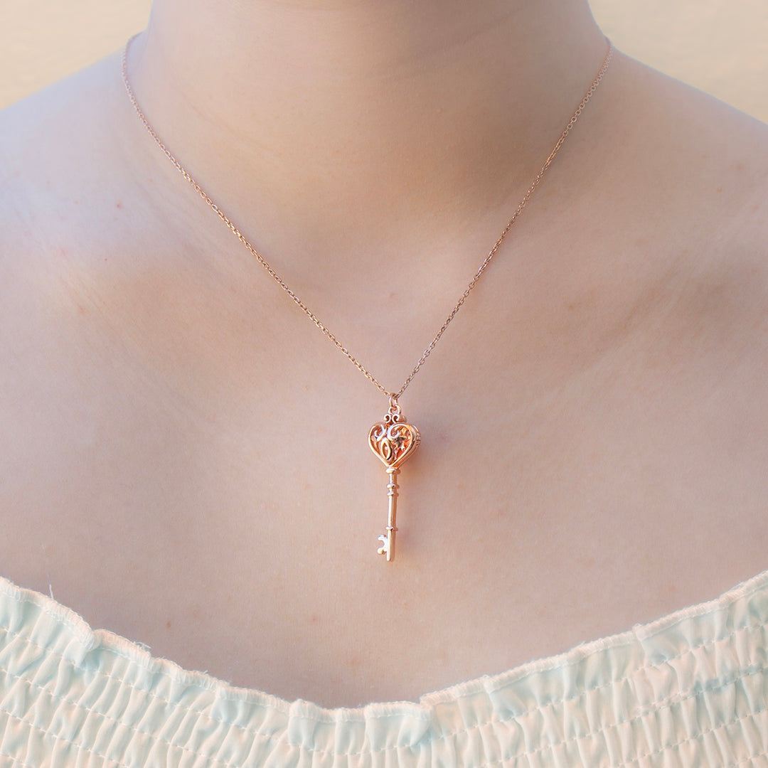 Gift Box - Key Rose Gold Aroma Necklace + Purify Oil Blend